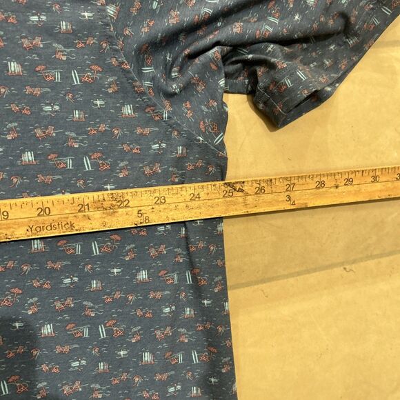 Peter Millar Mens XL Seaside Polo Shirt Beach Ocean Print Pattern Blue - Picture 5 of 7